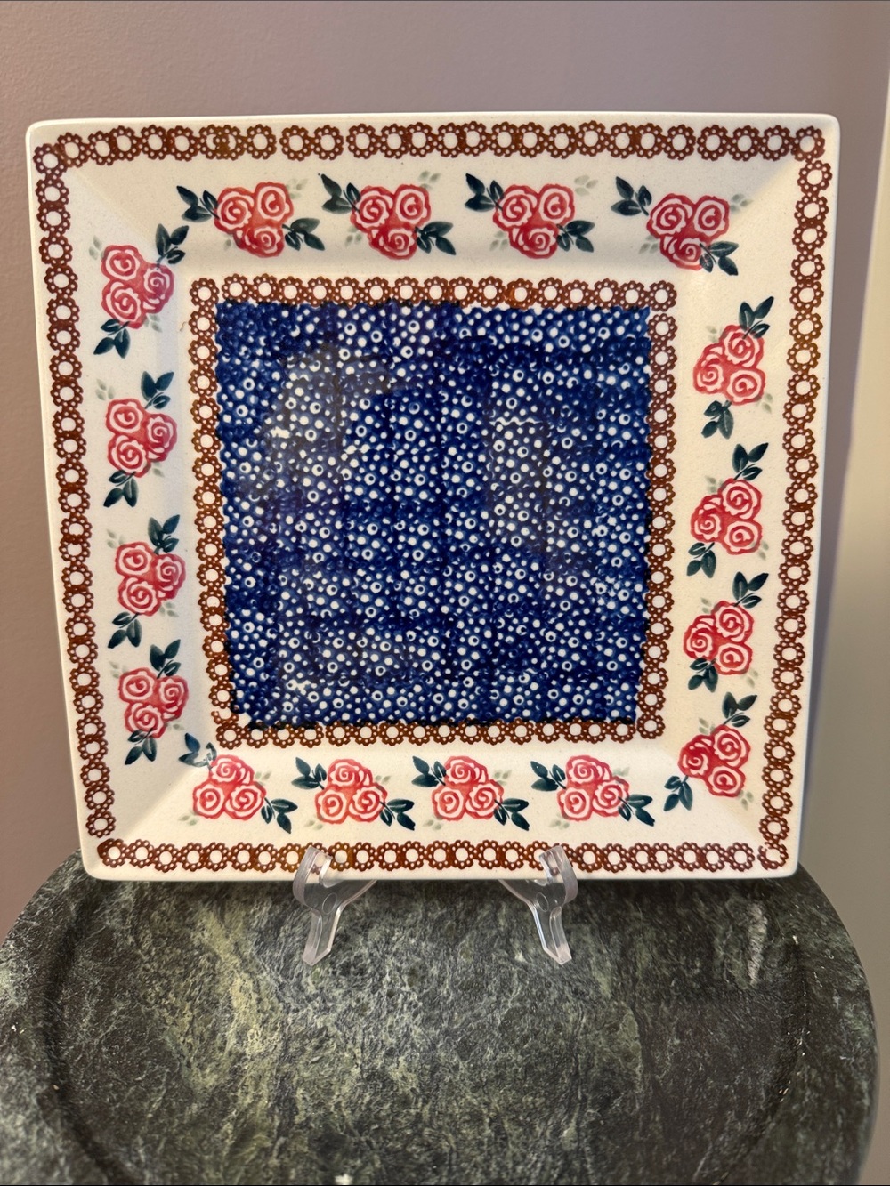 Polish Pottery - Boleslavcu 9”x9” platter